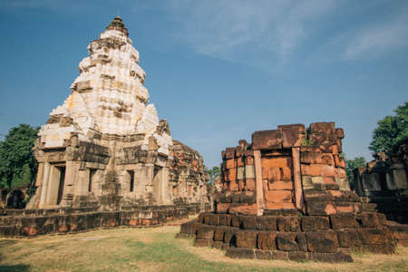 panomwan ancient castle at thailandの写真素材