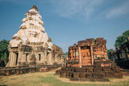 panomwan ancient castle at thailandの写真素材