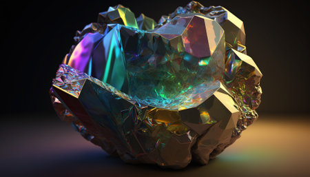 Texture of gemstone with rainbow effect. Generative AIの素材