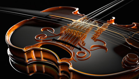 Violin music instrument of orchestra. Generative AIの素材
