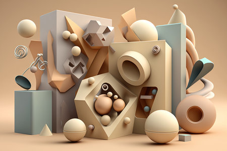 colorfull abstract background 3d rendering. Generative AIの素材