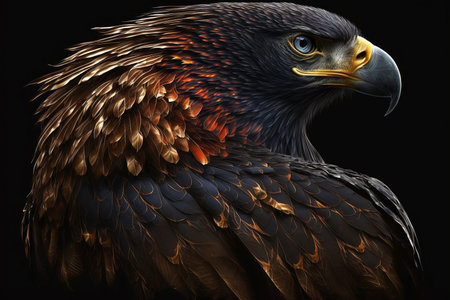 Amazing Powerful Aggressive Eagle Bird Face. Generative AIの素材