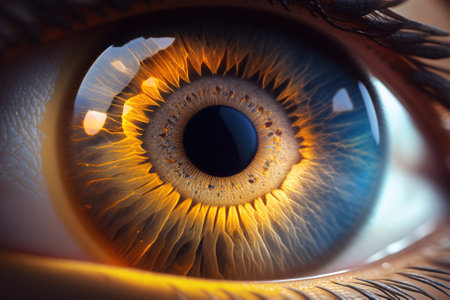 The close up shot of human eye. Generative AIの素材