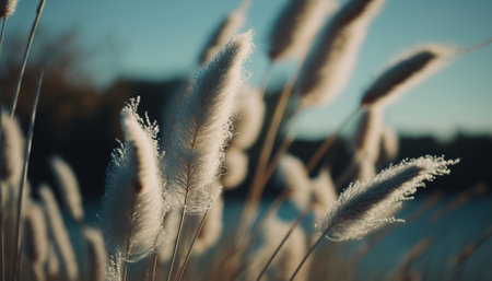 Pampas grass outdoor in light pastel colors. Generative AIの素材