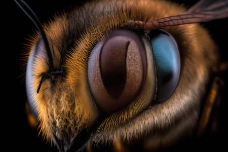 Macro sharp and detailed fly compound eye surface. Generative AIの素材