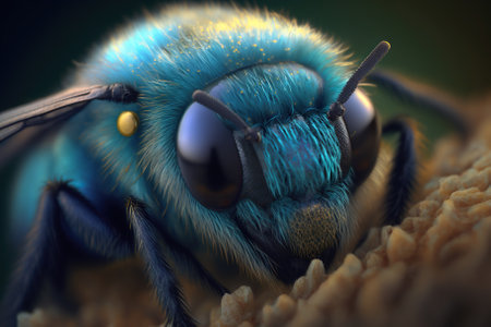 Macro sharp and detailed fly compound eye surface. Generative AIの素材