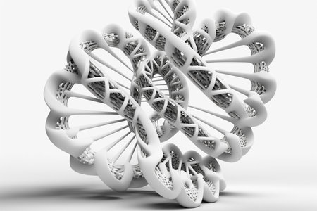 White helix human DNA structure. Generative AIの素材