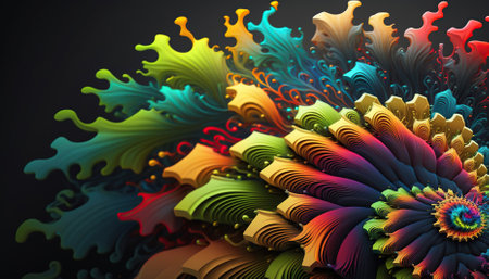 Abstract design made of fractal paint. Generative AIの素材