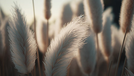 Pampas grass outdoor in light pastel colors. Generative AIの素材