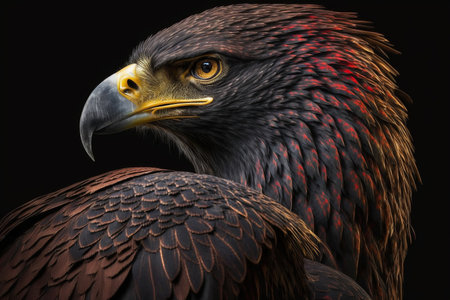 Eagle on the black background. Generative AIの素材