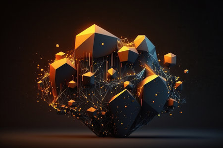 Data technology abstract futuristic illustration. Generative AIの素材