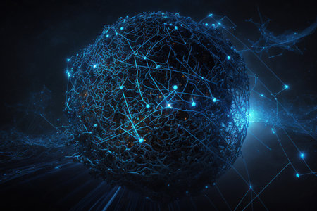 Data technology abstract futuristic illustration. Generative AIの素材