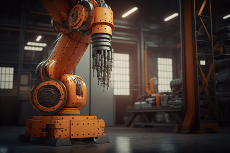 heavy automation robot arm machine in smart factory industrial. Generative AIの素材