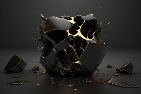 Abstract 3d rendering of cracked surface. Generative AIの素材