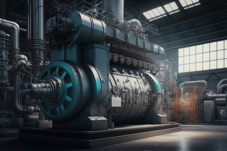 Industrial technology concept. Factory automation. Smart factory. Generative AIの素材