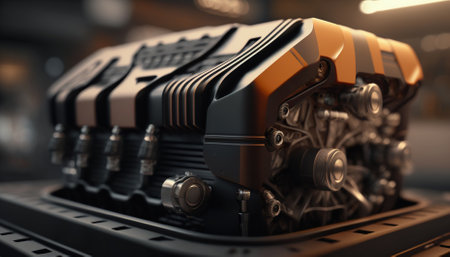The powerful engine of a car. Generative AIの素材