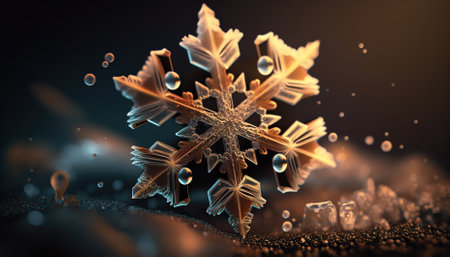 Digital composite of snowflakes and frost. Generative AIの素材