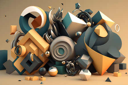 colorfull abstract background 3d rendering. Generative AIの素材
