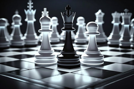 chess board game for ideas and competition and strategy, business success concept. Generative AIの素材
