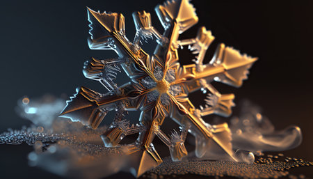 snowflake, little snowflake on the snow. Generative AIの素材