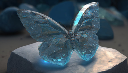 stunning holographic butterflies magically intertwined. Generative AIの素材