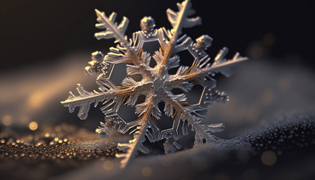 snowflake, little snowflake on the snow. Generative AIの素材