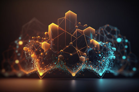 Data technology abstract futuristic illustration. Generative AIの素材