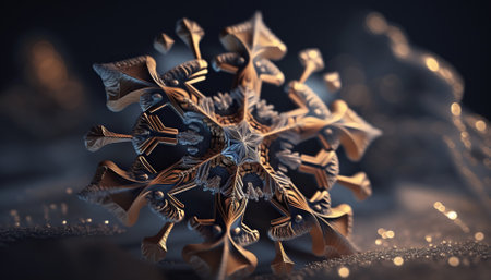 Digital composite of snowflakes and frost. Generative AIの素材