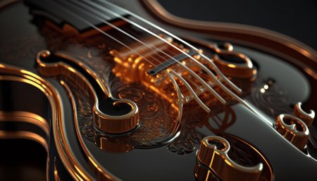 Violin music instrument of orchestra. Generative AIの素材