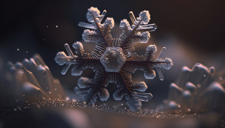 Digital composite of snowflakes and frost. Generative AIの素材