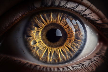 Close up of blue eye with capillaries. Generative AIの素材