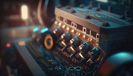 The powerful engine of a car. Generative AIの素材