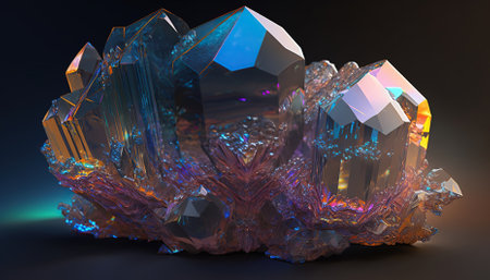 sparkling and colorful real gemstones in natural sunlight. Generative AIの素材