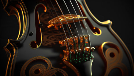 Violin music instrument of orchestra. Generative AIの素材