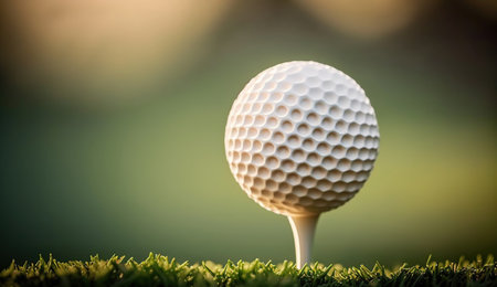 Golf ball on tee ready to be shot , Generative Aiの素材