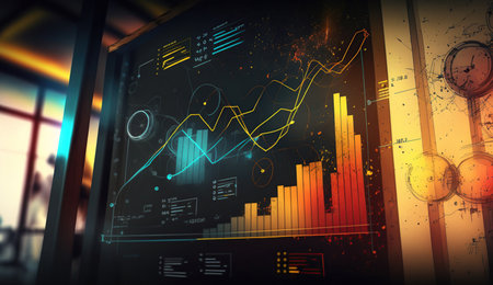 wallpaper of charts and graphs high definition, Generative Aiの素材