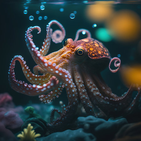 Understanding the Hunting Techniques of the Giant Octopus and its Tentacles, generative aiの素材