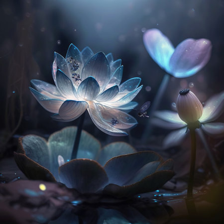 The Enchanting Colors of a Flower in the Light, generative aiの素材