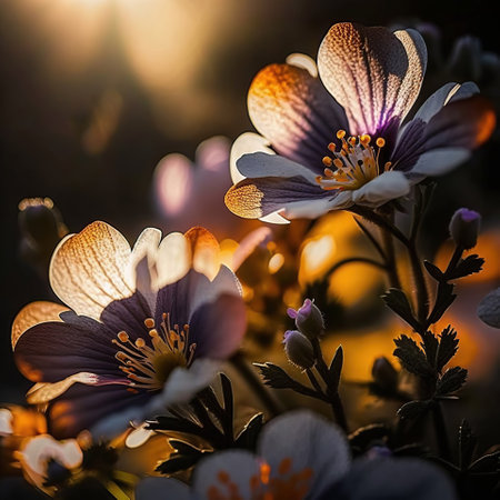 A Spectrum of Beauty, The Mesmerizing Colors of a Flower in the Light, generative aiの素材