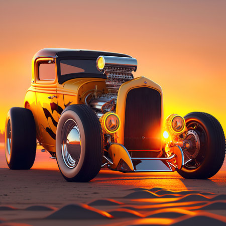 A Symphony of Power and Style, An Amazing Hot Rod, generative aiの素材