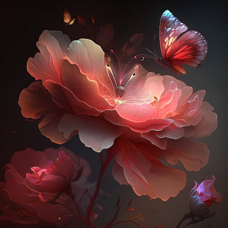 Spectral Elegance, The Enchanting Colors of a Flower in the Light, generative aiの素材