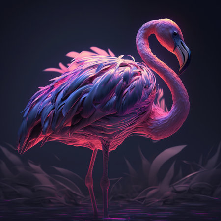 The Radiant Flamingo, A Symbol of Elegance and Beauty, generative aiの素材