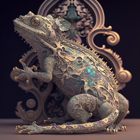 A Different Kind of Beauty, Embracing the Lizar Uniqueness of Ornamental Design, generative aiの素材