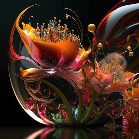 Nature's Rainbow, The Delightful Spectrum of a Flower's Light Show, generative aiの素材