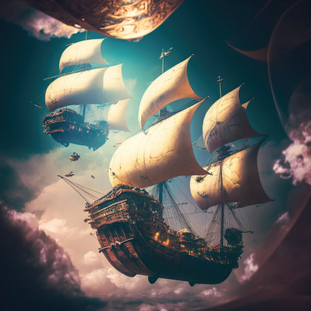 Wings of Plunder: A Pirate's Quest for Riches in the Clouds, generative aiの素材