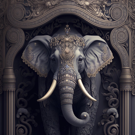 A Different Kind of Beauty, Embracing the Elephan Uniqueness of Ornamental Design, generative aiの素材