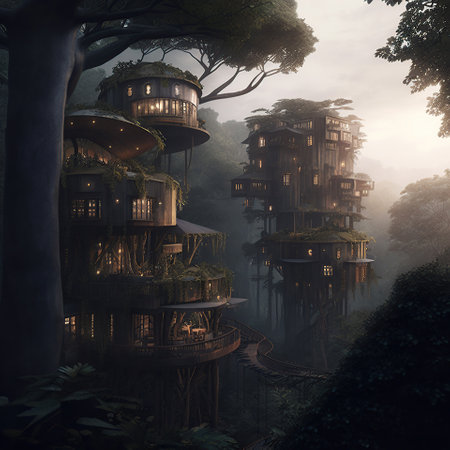 Building a Self-Made Tree House and Connecting with Nature, generative aiの素材