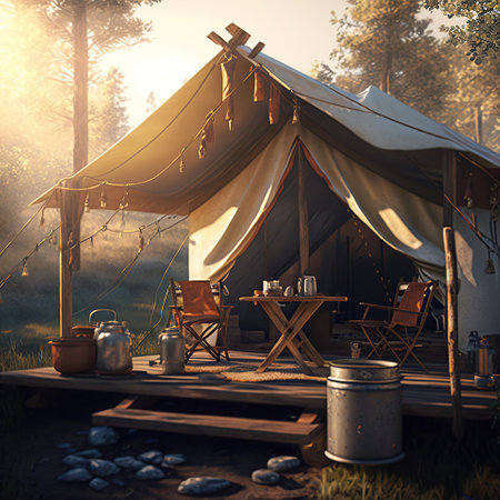 Luxury in the Wild, A Guide to Glamping, generative aiの素材