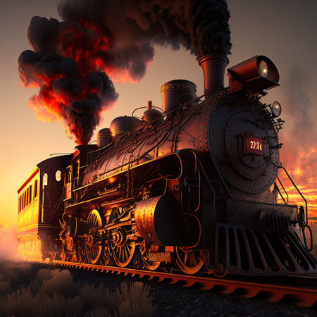Riding the Rails, The Nostalgic Charm of Steam Locomotives, generative aiの素材
