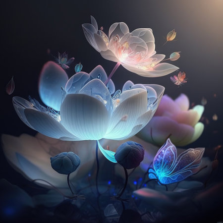 The Delightful Spectrum of a Flower's Light Show, generative aiの素材